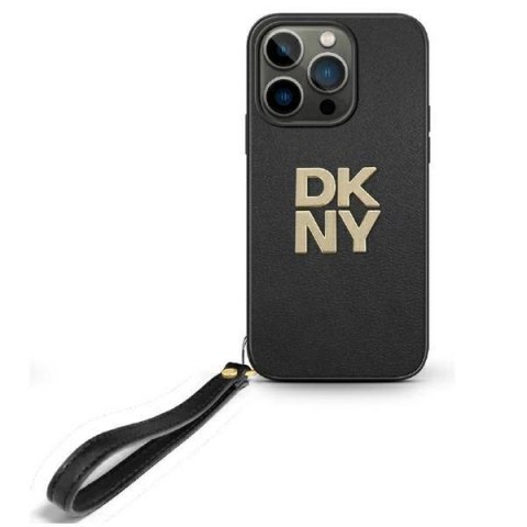 Oryginalne Etui IPHONE 16 PRO DKNY Hardcase Wrist Strap Stock Logo (DKHCP16LPBSWSK) czarne