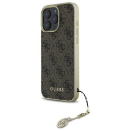 Oryginalne Etui IPHONE 16 PRO Guess Hardcase 4G Charms Collection (GUHCP16LGF4GBR) brązowe