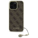 Oryginalne Etui IPHONE 16 PRO Guess Hardcase 4G Charms Collection (GUHCP16LGF4GBR) brązowe