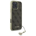 Oryginalne Etui IPHONE 16 PRO Guess Hardcase 4G Charms Collection (GUHCP16LGF4GBR) brązowe