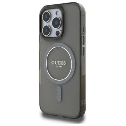 Oryginalne Etui IPHONE 16 PRO Guess Hardcase IML Glitter Circle MagSafe (GUHMP16LHFGEREK) czarne