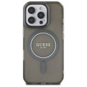 Oryginalne Etui IPHONE 16 PRO Guess Hardcase IML Glitter Circle MagSafe (GUHMP16LHFGEREK) czarne