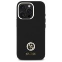 Oryginalne Etui IPHONE 16 PRO MAX Guess Hardcase Silicone Logo Strass 4G (GUHCP16XM4DGPK) czarne