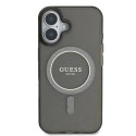 Oryginalne Etui IPHONE 16 Guess Hardcase IML Glitter Circle MagSafe (GUHMP16SHFGEREK) czarne