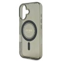 Oryginalne Etui IPHONE 16 Guess Hardcase IML Rhinestones MagSafe (GUHMP16SPFTDTEK) czarne