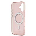 Oryginalne Etui IPHONE 16 Guess Hardcase IML Rhinestones MagSafe (GUHMP16SPFTDTEP) różowe