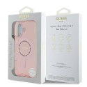 Oryginalne Etui IPHONE 16 Guess Hardcase IML Rhinestones MagSafe (GUHMP16SPFTDTEP) różowe