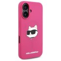 Oryginalne Etui IPHONE 16 Karl Lagerfeld Hardcase Silicone Choupette Head Print MagSafe (KLHMP16SSCHPPLF) fuksja