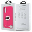 Oryginalne Etui IPHONE 16 Karl Lagerfeld Hardcase Silicone Choupette Head Print MagSafe (KLHMP16SSCHPPLF) fuksja