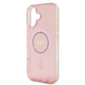 Oryginalne Etui IPHONE 16 PLUS Guess Hardcase IML Rhinestones MagSafe (GUHMP16MPFTDTEP) różowe