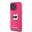 Oryginalne Etui IPHONE 16 PRO Karl Lagerfeld Hardcase Silicone Choupette Head Print MagSafe (KLHMP16LSCHPPLF) fuksja