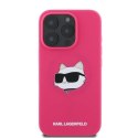 Oryginalne Etui IPHONE 16 PRO Karl Lagerfeld Hardcase Silicone Choupette Head Print MagSafe (KLHMP16LSCHPPLF) fuksja