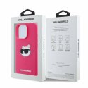 Oryginalne Etui IPHONE 16 PRO Karl Lagerfeld Hardcase Silicone Choupette Head Print MagSafe (KLHMP16LSCHPPLF) fuksja