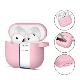 Etui do APPLE AIRPODS 4 Tech-Protect Silicone Hook Dusty Pink