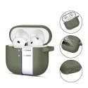 Etui do APPLE AIRPODS 4 Tech-Protect Silicone Hook Olive Green