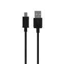 Kabel 0,8m USB - micro USB Złącze 8mm Reverse czarny