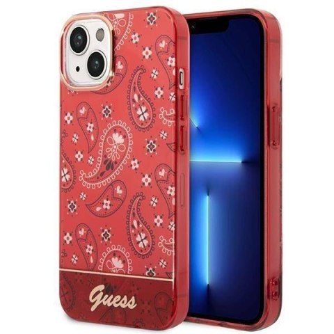 Oryginalne Etui IPHONE 14 Guess Hardcase Bandana Paisley czerwone