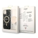 Oryginalne Etui IPHONE 14 Guess Hardcase Marble MagSafe + Wireless Charger (GUBPP14MH4EACSP) czarne