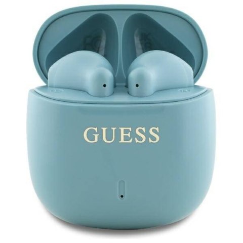 Guess słuchawki Bluetooth GUTWSJ14ESGQ TWS + stacja dokująca turkusowy/turquoise Printed Classic Logo