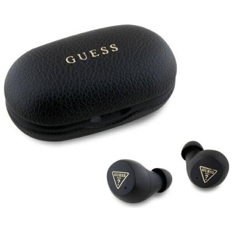 Guess słuchawki Bluetooth GUTWSPGTSPSK TWS + stacja dokująca czarny/black Grained Classic Logo