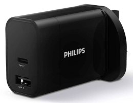 Ładowarka sieciowa Philips UK 1xUSB, 1xUSB-C czarna