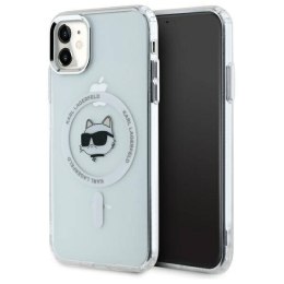 Oryginalne Etui IPHONE 11 / XR Karl Lagerfeld Hardcase IML Metal Choupette Head MagSafe (KLHMN61HLSCHH) białe