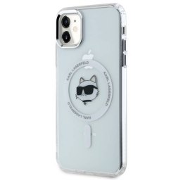 Oryginalne Etui IPHONE 11 / XR Karl Lagerfeld Hardcase IML Metal Choupette Head MagSafe (KLHMN61HLSCHH) białe