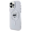 Oryginalne Etui IPHONE 12 / 12 PRO Karl Lagerfeld Hardcase IML Metal Choupette Head MagSafe (KLHMP12MHLSCHH) białe