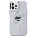 Oryginalne Etui IPHONE 12 / 12 PRO Karl Lagerfeld Hardcase IML Metal Choupette Head MagSafe (KLHMP12MHLSCHH) białe