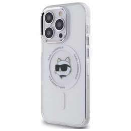 Oryginalne Etui IPHONE 13 PRO Karl Lagerfeld Hardcase IML Metal Choupette Head MagSafe (KLHMP13LHLSCHH) białe