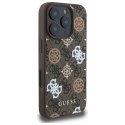 Oryginalne Etui IPHONE 16 PRO MAX Guess Hardcase IML Peony On 4G Background MagSafe (GUHMP16XP4PWPW) brązowe