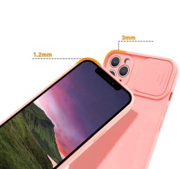 Etui SAMSUNG GALAXY A12 Silikonowe z Osłoną na Aparat Nexeri Silicone Lens brzoskwiniowe