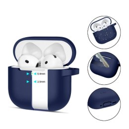 Etui do APPLE AIRPODS 4 Tech-Protect Silicone Hook granatowe