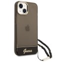 GUESS IPHONE 14 PLUS TRANSLUCENT PEARL STRAP GUHCP14MHGCOHK CZARNY/BLACK