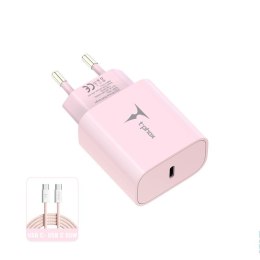 Ładowarka sieciowa T-PHOX MODERATE SERIES T-PP11 20W + KABEL USB-C/USB-C 60W PINK