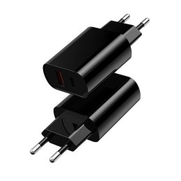 WIWU Ładowarka Sieciowa Wi-U002 PD + QC 20W 1x USB 1x USB-C czarny