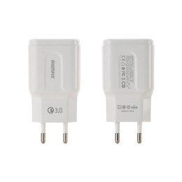 Adapter sieciowy 1xUSB REMAX WHITE RP-U16 TRAVELLER 3,0 A