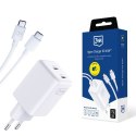 3MK ładowarka sieciowa HYPER CHARGER 45W PD+USB Z KABLEM UBS-C/USB-C BIAŁA