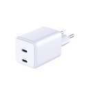 3MK ładowarka sieciowa HYPER CHARGER 45W PD+USB Z KABLEM UBS-C/USB-C BIAŁA