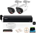 Zestaw monitoringu IP Dahua 8mpx 4K 2 kamery IPC-HFW2849S-S-IL z dyskiem