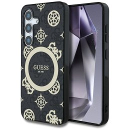 GUESS SAMSUNG S25 GUHMS25SH4PYEEK GOLD PEONY PATTERN MAGSAFE BLACK