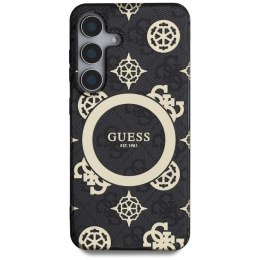 GUESS SAMSUNG S25 GUHMS25SH4PYEEK GOLD PEONY PATTERN MAGSAFE BLACK