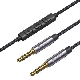 Yesido Kabel Audio YAU30 (Volume Control) 3.5mm Aux Male - 3.5mm Aux Male , 1.2m, BLACK / CZARNY