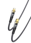 Yesido Kabel CA102 PD 20W Type-C/Lightning 2m PVC 3A, BLACK / CZARNY