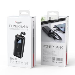 Yesido Powerbank YP42 30 000 mAh 22.5W QC3.0 + PD20W, LED, BLACK / CZARNY