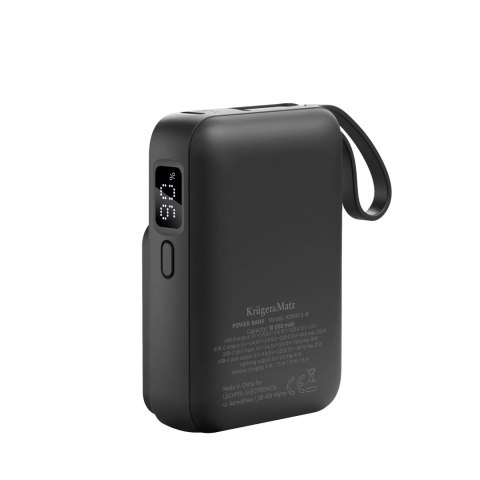 POWERBANK indukcyjny Kruger&Matz 10000 mAh magnetyczny z kablem czarny