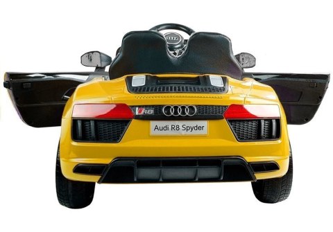 Auto na Akumulator Audi R8 Spyder Żółty Lakierowany Pilot MP3 Światła LED