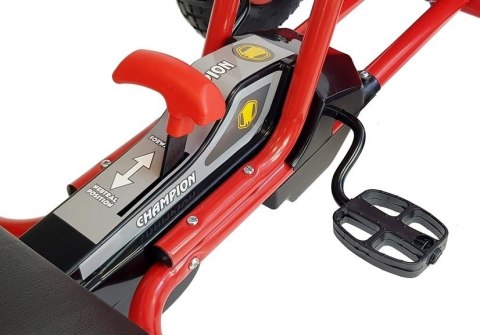 Gokart na Pedały A-18 Pompowane Koła Regulowany Fotel Czerwony