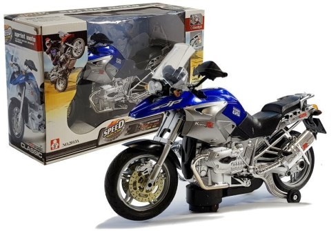 Motocykl Motor Na Baterie Światła Dźwięki Niebieski 1:8