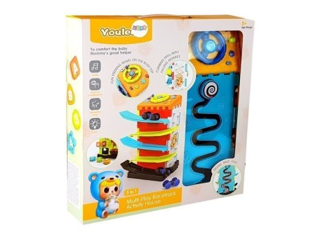 Zjeżdżalnia Blok Tor Edukacyjny z Autkami Sorter Światła Dźwięki